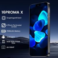 16PROMA X 5G Cell Phone,Smartphone Unlocked Cell Phone 16GB+512GB/6.99" Display/68MP+108MP Camera/7000 mAh Battery Super Endurance, Dual SIM Card/Face Unlock/GPS (Black) - Image 3