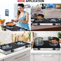 forimo Propane Gas Cooktop 2 Burners Gas Stove portable gas stove Tempered Glass Double Burners Stove Auto Ignition Camping Double Burner LPG for RV,Apartments,Outdoor - Image 8