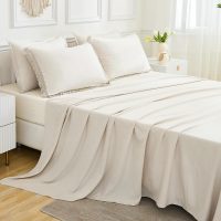 Andency King Size Comforter Set 7 Pieces, Beige Bed in a Bag King Fluffy Boho Tassel Bed Set, Cream Fringe Bedding Set with Quilt Comforter, Sheets, Pillowcases & Shams - Image 8