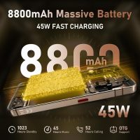 OUKITEL WP200 Pro Android 15 Rugged Phone 5G Unlocked-72GB RAM+1TB ROM Rugged Smartphone with Earphone/SmartWatch,8800mAh(45w) Battery, 6.7'' FHD+120HZ AMOLED Display,108MP Camera, NFC/AI/GPS/WIFI6 - Image 5
