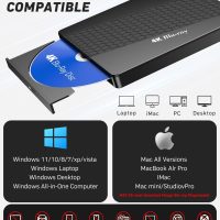 External 4k Blu Ray Drive for Pc,Portable 4k UHD Blu Ray Player,SD/TF Port with Carry Case, US8 3.0 HD Blu-Ray Player,DVD+/-RW External Optical Drive for MacBook Pro Windows Laptop - Image 3