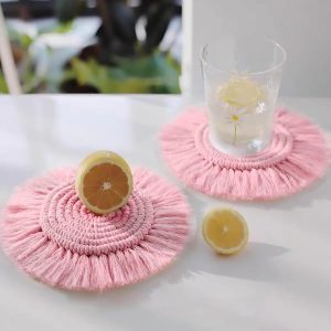 Potholders Trivets Cotton Woven Trivets for Hot Pots&Pans Heat Resistant Kitchen Decor Tabletop Protection Bohemian Tassel