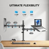 HUANUO Adjustable Monitor Stand, Single Arm Desk Mount for 32 inch Screen and 17 inch Laptop, Heavy Duty Ergonomic Bracket Holds 22lbs - Image 4