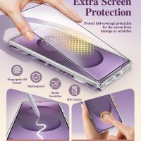GVIEWIN for Samsung Galaxy S25 Ultra Case with Slide Camera Cover, [Screen Protector] [Shockproof Military Grade Drop Protection] Marble Slim Fit Hard PC Phone Cover S25 Ultra 6.9" 2025 (Quicksand) - Image 8