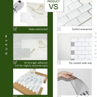 STICKGOO 10-Sheet Subway Tile Peel and Stick Backsplash, Self Adhesive Vinyl Wall Tiles, Stick on Backsplash for Kitchen and Bathroom(Thicker Design) - Image 5