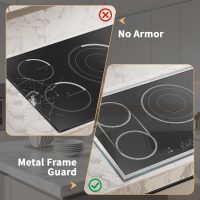 30 Inch Electric Cooktop, 4 Burner Electric Stove Top with Touch Control, 7800W Built-In Glass Stovetop with BBQ & Expandable Zone, 9-Level Adjustable, Child Lock, Timer, 220V-240V Hardwire - Image 6