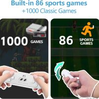 Plug and Play TV Video Game Console - Built-in 1000+ Games, with 2 2.4G Wireless Controllers and Motion Control, Instant Fun for Christmas and Birthday Gifts for Boys and Girls, White - Image 3