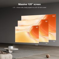 Mini Projector with WiFi and Bluetooth, 4K 1080P Portable Projector, 18000 Lumens Outdoor Movie Projector Support Electric Focus & Auto Vertical Keystone, Smart Video Projectors for Phone/PC/TV Stick - Image 4