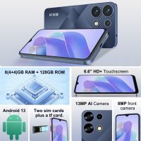 KXD A10 Smartphone | 6.6-Inch Screen Cell Phone | 4500 mAh Battery | 12/128GB with 256GB Extend Memory | Android 13 Unlocked Mobile Phone | 13 MP + 8MP Main/Front Camera | US Version | Dark Blue - Image 7