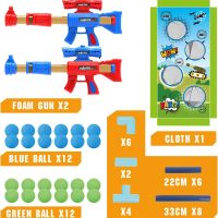 SpringFlower Shooting Game Toy for 5 6 7 8 9 10+ Years Olds Boys,2pk Foam Ball Popper Air Toy Guns with Standing Shooting Target,24 Foam Balls, for Kids - Image 3