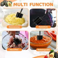 Meat Chopper, Hamburger Chopper, Potato Masher-Professional Multifunctional Heat Resistant Nylon Ground Beef Smasher Kitchen Tools And Gadgets, ​Safe For Non-Stick Cookware - Image 4