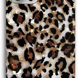 J.west Compatible with iPhone 16 Pro Max Case 6.9 inch,Luxury Sparkle Translucent Clear Vintage Leopard Print Soft Silicone Cover for Girls Women Protective Phone Case for iPhone 16 Pro Max Cheetah