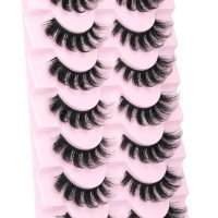 Mink Lashes Fluffy Wispy Lashes Natural Look 3D False Eyelashes D Curl Russian Strip Lashes 7 Pairs Short Fake Eyelash Pack by EYDEVRO - Image 5