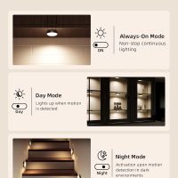 EZVALO Under Cabinet Lighting,1000mAh Rechargeable Puck Lights with Remote,3 Color Temps & 12 RGB Motion Sensor Closet Lights Indoor, Dimmable Under Counter Lights for Kitchen, Shelf Black (6 Packs) - Image 6