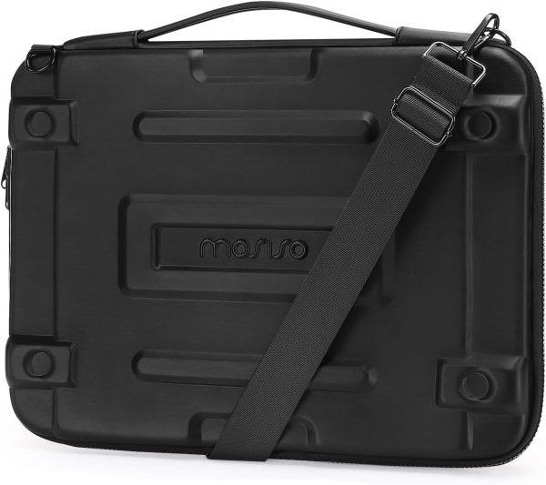 MOSISO Hard Shell Laptop Case Sleeve, 15.6 inch Computer Bag Compatible with MacBook, HP, Dell, Lenovo, Asus, Notebook, 16 inch Abstract Geometric Waterproof Carrying Case Bag with Strap, Black