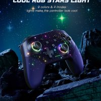 VOYEE Switch Controller, LED Star Wireless Pro Controllers Compatible with Lite/OLED, Multi-Platform Windows PC with 9 Colors Colorful RGB Lights/Programmable/Vibration/Turbo/Wakeup - Image 2