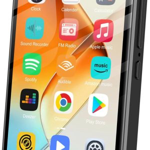 80GB MP3 Player with Bluetooth and WiFi, 4.0" Touchscreen MP3 Player for Kids Built in Speaker, MP3 & MP4 Players with Spotify, Audible, Amazon Music, Deezer, Pandora, FM Radio, Up to 1TB