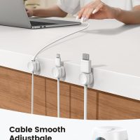8Pack Cord Organizer [1s Lock] Spring Cable Management Clips - Lamicall Desk Cord Holder, Adhesive Cute Round Cable Clip, Phone Charger Wire Organizer Keeper for Nightstand Car Office Accessory, White - Image 5