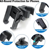 Golf Cart Phone Holder, Cell Phone Holder Mount Compatible with EZGO/Club Car/Yamaha, Universal Compatible with iPhone Galaxy Google Pixel, Golf Cart Accessories Fit for Smart Phones, Black - Image 4