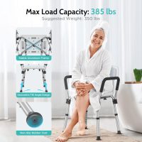 Kicimpro HSA/FSA Shower Chair for Elderly & Disabled, 10 Min Installation, Heavy Duty Bath Chair with Pad, 6 Adjustable Height Shower Seat for 5'1"-6'4" Users - Image 2