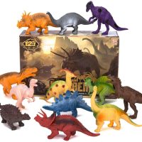 Kids Dinosaur Figures Toys, 12 Pcs Jumbo Plastic Dinosaur Toys for Kids 3-5, STEM Educational Realistic Dinosaurs Figurine Playset for Boys Girls Toddlers - Image 7