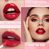 Eakroo 6 Colors Lip Tint Stain Mini Liquid Lipstick, Lip Gloss for Women, Blush for Cheeks, Lip Stain Long Lasting Waterproof, Lip Makeup, Cute Stuff, Non-Stick Cup, High Pigment, Vivid Color - Image 3