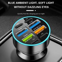 8 Ports 66W Car Charger, 12-24V Super Fast Charging with USB 3.1A PD&QC 3.0 with LED Voltmeter for Cigarette Lighter Plug, Compatible with All Smartphone, Universal Auto Accessories - Image 4