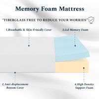 Full Mattress, 6 Inch Memory Foam Mattress in a Box, Fiberglass Free Full Size Mattresses for Pressure & Pain Relief, Soft and Comfortable - Image 5