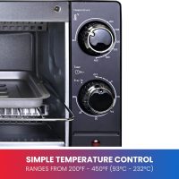 Total Chef Toaster Oven - 4 Slice Toaster Compact Size Conventional Countertop Kitchen Appliance Pequeños Tostador Horno Toast Bread Slices, Bagels, Bake, Pizza, Broil, Black - Image 3