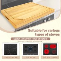 4 In 1 Noodle Board Stove Cover Lightweight Cutting Board Wood Stove Top Covers for Electric Stove, Glass Gas Stove Cover for Gas Burners - 30" x 22" - Image 2