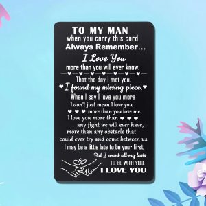 To My Men Wallet Insert Card I Love You Wallet Insert Card for Husband Boyfriend from Wife Girlfriend Valentine's Day Gifts