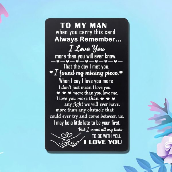 To My Men Wallet Insert Card I Love You Wallet Insert Card for Husband Boyfriend from Wife Girlfriend Valentine's Day Gifts