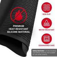 Thick Stove Top Cover for Electric Stove (28 x 20 Inch) Silicone Flat Range Mat for Glass Cooktop, Heat-Resistant Induction Protector Covers for Stovetop, Silicon Oven Topcover Protectors - Black - Image 4