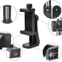 Phone Tripod Mount Adapter with Camera Remote Controller, Cell Phone Holder Clip with Adjustable Clamp Compatible with iPhone, Samsung, HTC, Huawei etc., Include Wrist Strap - Image 5