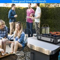 Propane Stove 2 Burner Gas Stove Auto Ignition 26000 BTU Tempered Glass Propane Burner LPG with CSA Hose for Outdoor Cooking, Emergency - Image 6