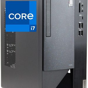 Lenovo ThinkCentre Neo 50T Gen 3 Tower Computer - Intel i7-12700K, 64GB Ram, 2TB NVMe SSD, DisplayPort, HDMI, VGA, USB Type-C, Card Reader, AX Wi-Fi, Bluetooth - Windows 11 Pro, Black Desktop