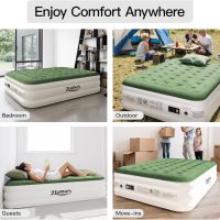 2025 Upgraded Queen Air Mattress with Built in Pump，16'' Comfort Blow up Mattress, Quiet Surface Portable Inflatable Mattress, Air Bed with Storage Bag for Guests, Home, Camping, 660 lbs Max - Image 5
