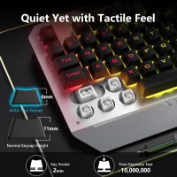 AULA Keyboard, T102 104 Keys Gaming Keyboard and Mouse Combo with RGB Backlit Number Pad, All-Metal Panel Waterproof Light Up PC Keyboard, USB Wired Computer Keyboards Gaming for MAC Xbox PC Gamer - Image 7