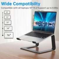 Laptop Stand for Desk Detachable Aluminum Computer Riser Portable Metal Notebook Holder Compatible with MacBook Air, Pro, Dell, HP, Lenovo and All 10-16" Laptops, Black - Image 3