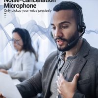 USB Headset with Microphone for PC Laptop - Wired Computer Headphones with Noise Cancelling Microphone for Home Office Online Class Skype Zoom Meetings,in Line Mute Controls - Image 6