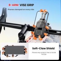 Motorcycle Phone Mount Holder with Vibration Dampener Anti-Shake 720° Adjustable for iPhone 16 Pro Max for Samsung 5.4''-6.9'' Phone Anti-Theft Dirt Bikes(Clamp Base 0.47-1.77" Handlebar) - Image 2