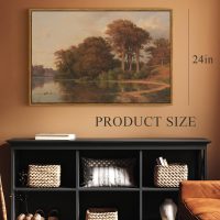 ARPEOTCY Vintage Framed Canvas Wall Art, Living Room Autumn Scenery Pictures Fall Wall Decor, Large Prints Art, Kitchen Landscape Paintings Farmhouse Retro Country Home Decorations, 24x36 Inch - Image 7
