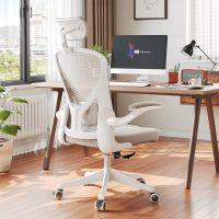 Ergonomic Office Chair with Adjustable Lumbar Support & Flip-Up Armrests - High Back Computer Desk Chair with Thickened Seat Cushion, Rolling Wheels for Home/Office Study Work - Image 7