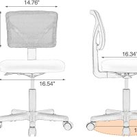 Sweetcrispy Office Computer Desk Chair, Ergonomic Low-Back Mesh Rolling Work Swivel Chairs with Wheels, Armless Comfortable Seat Lumbar Support for Home, Bedroom, Study, Student, Adults, Black - Image 2