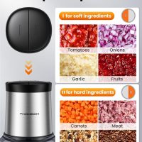 Food Processor 4 Cup, Electric Food Chopper, 【Small but Powerful】Meat Grinder with 2 Bowls, 2 Speed & 4 Blades for Vegetable, Meat, Nuts, Functions for Chopping, Dicing, Mixing and Puree - Image 2