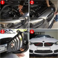 Jaronx Compatible with BMW Grill Inserts Trims for 1 2 3 4 5 6 7 Series, F20 F22 F30 F32 G30 G32 G11 G12, Compatible with BMW V Brace Wrap Covers Red Grill Stripes (Red) - Image 5