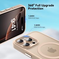Magnetic for iPhone 16 Pro Case, Compatible with MagSafe, Military Grade Shockproof Anti-Scratch Slim Translucent Matte Phone Case for iPhone 16 Pro - Desert Gold - Image 4