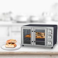 Courant French Door Convection Toaster Oven & Broiler, Bake Broil Toast Oven, Fits 9x13’’ Aluminum Baking Pan, 6-Slices, 10’’ Pizza, Convection Oven - Stainless Steel - Image 2