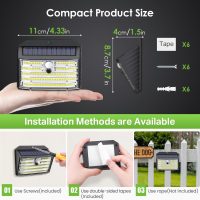 [6 Packs] Solar Motion Lights Outdoor, Ultra Bright Solar Fence Lights with Motion Sensor, IP65 Waterproof Security Light 3 Modes, 270° Lighting Angle, Wall Lights for Deck Patio Fence Garage Door - Image 4