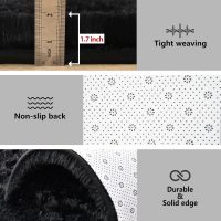 Black Rugs for Living Room Fluffy 4x6 ft Bedroom Rug Non-Slip Area Rugs Shag Carpet for Nursery Kids PlayRoom Dorm Office Indoor Modern Plush Carpets Boys - Image 5